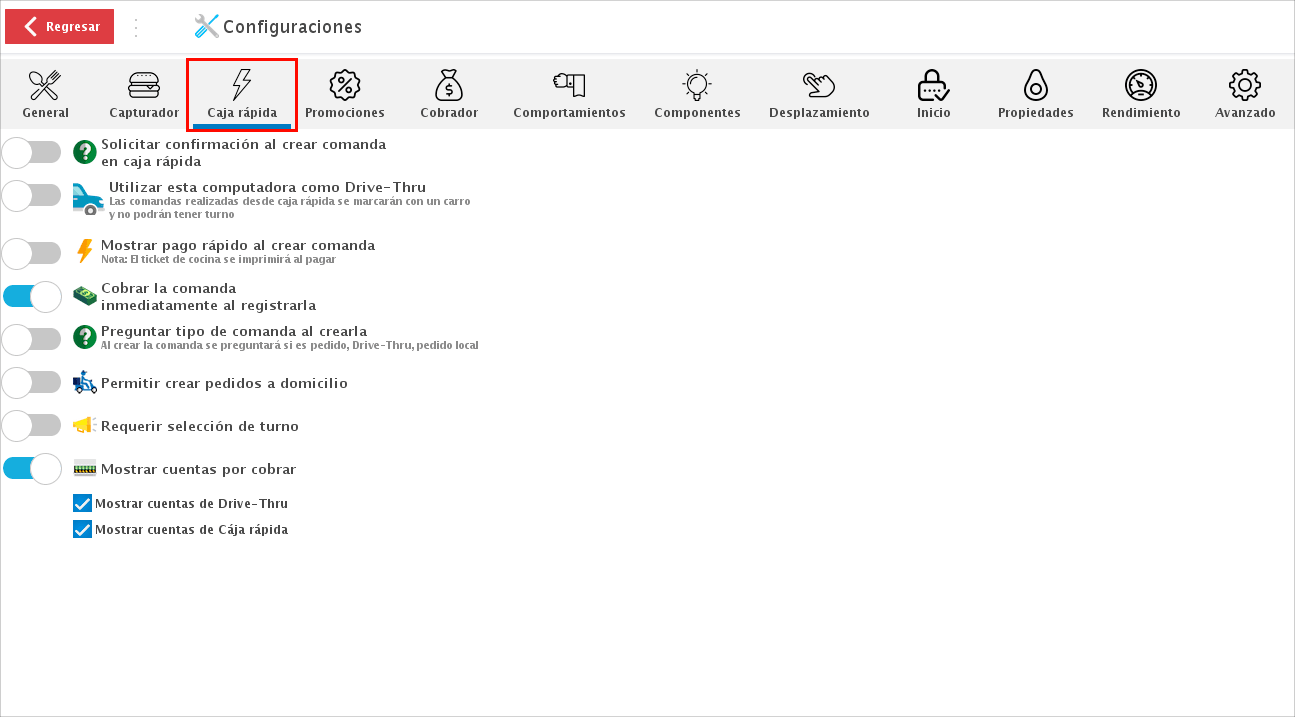 punto de venta-configuraciones comandero