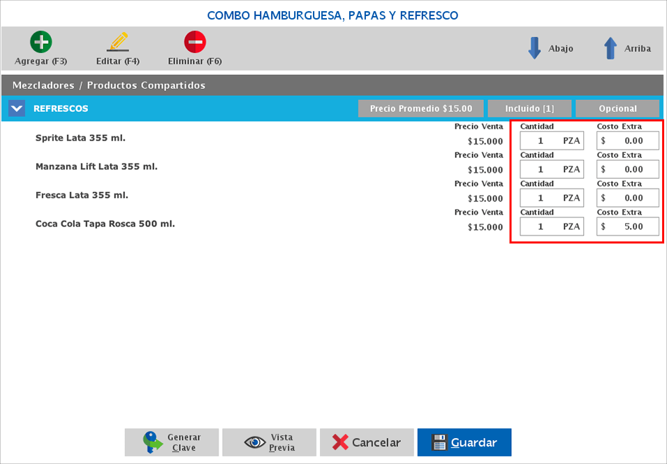 punto de venta-combos