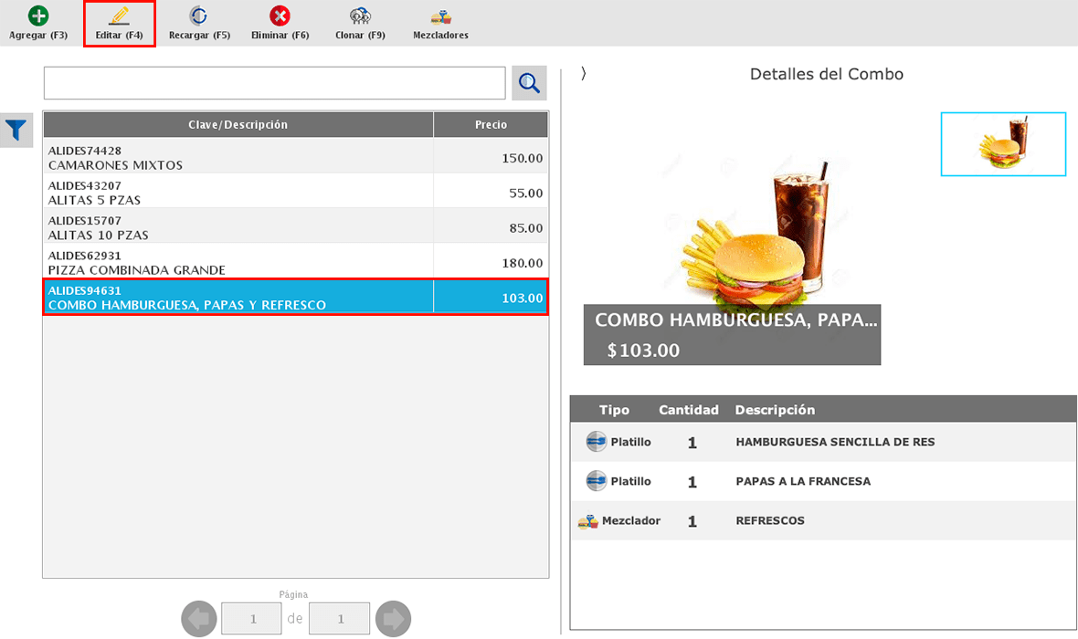 punto de venta-combos