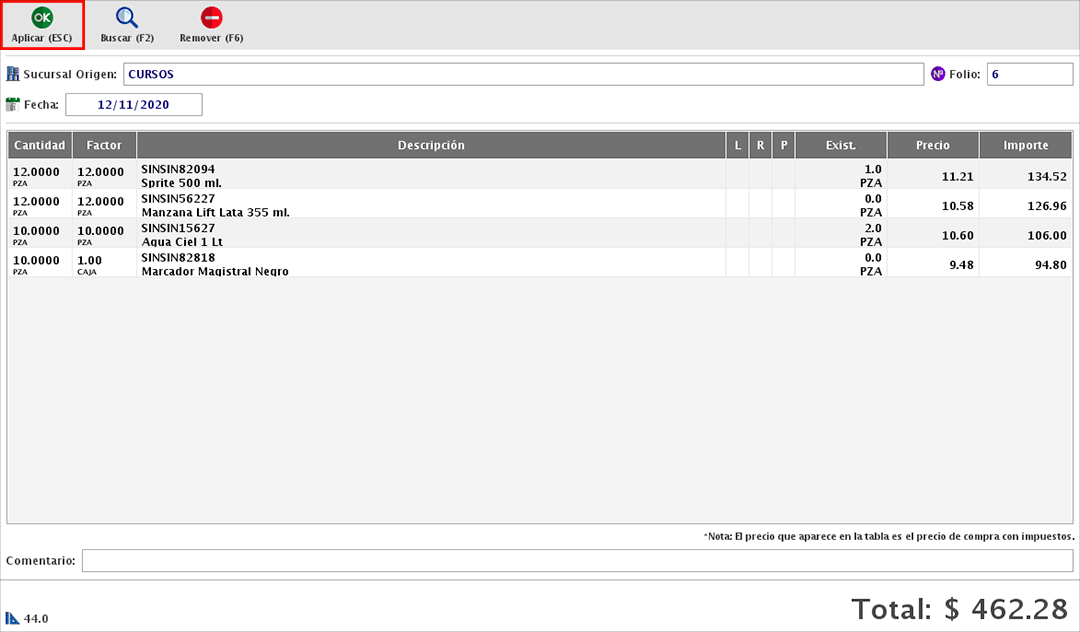 punto de venta-traspasos