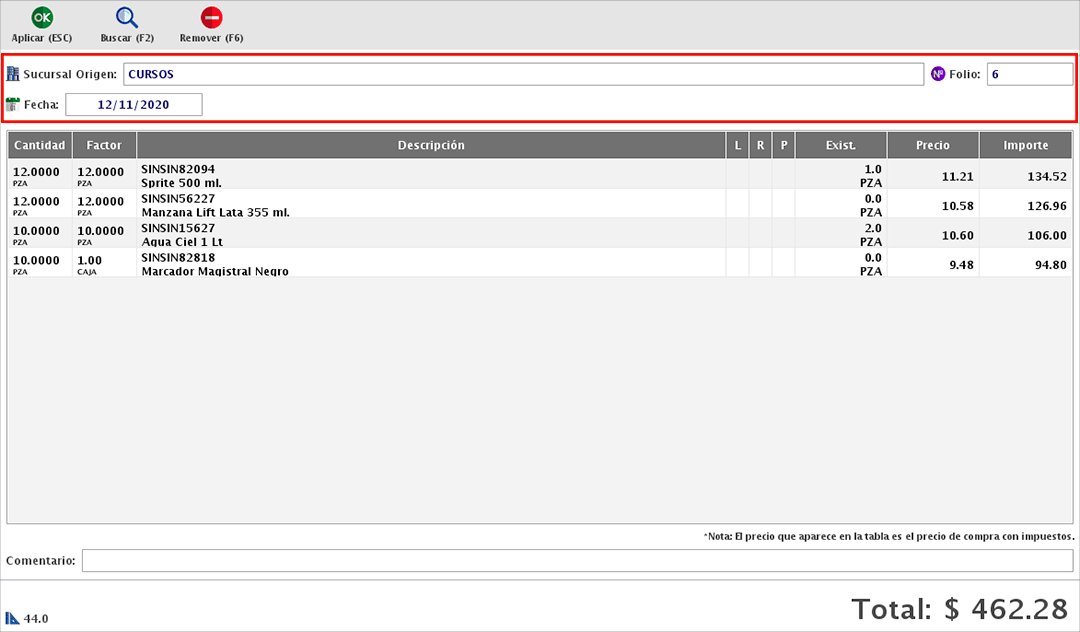punto de venta-traspasos