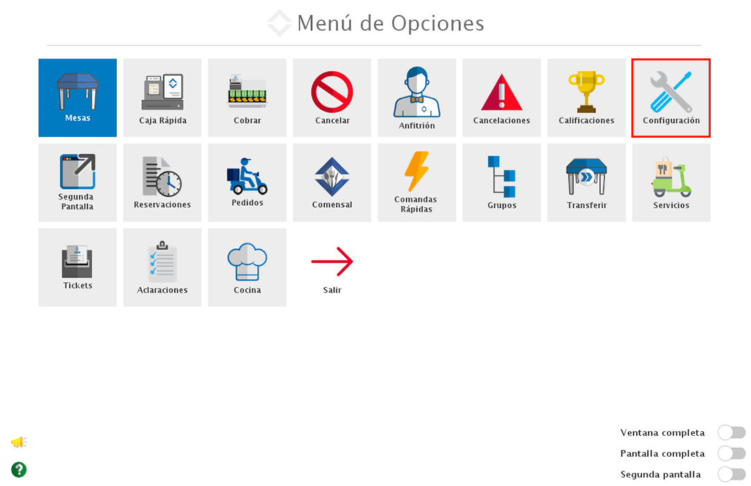 punto de venta-configuraciones comandero