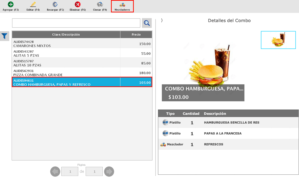 punto de venta-combos