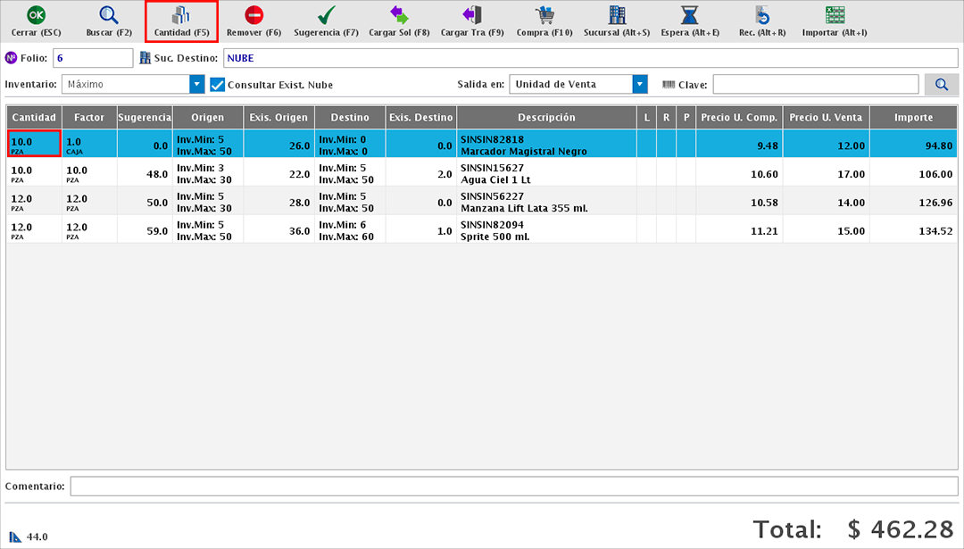 punto de venta-traspasos